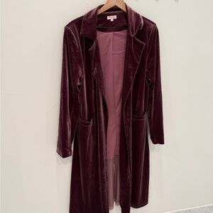 Pink Lily Velvet Plum Jacket